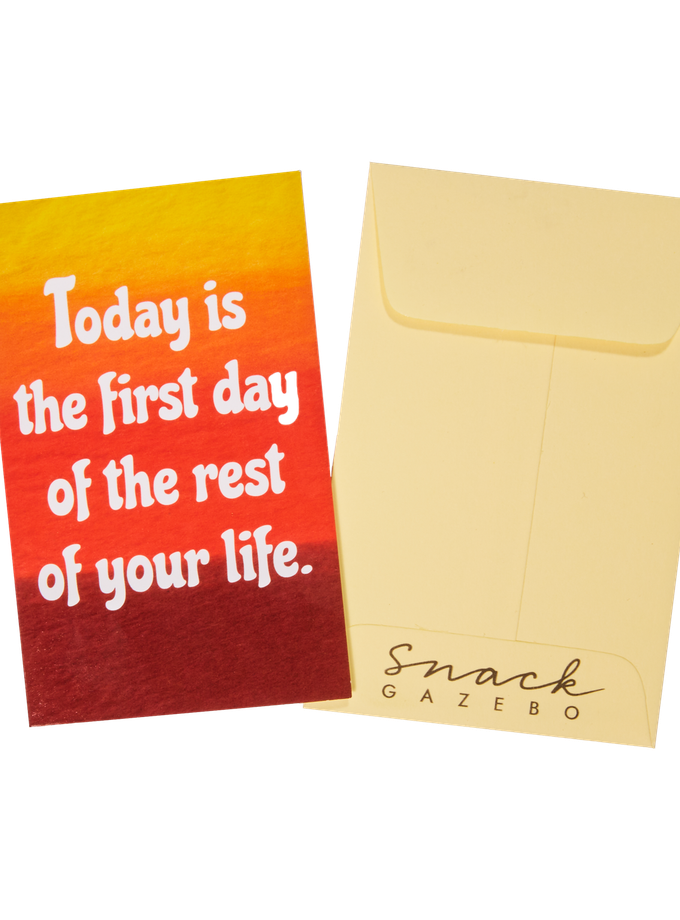 "Today Is The First Day of the Rest of Your Life" Snack Gazebo Card + Envelope For Sale