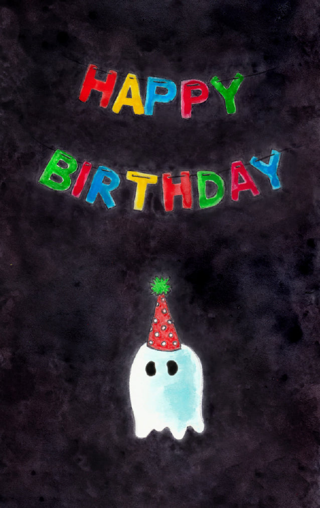 "Birthday Ghost" Snack Gazebo Card + Envelope High Quality