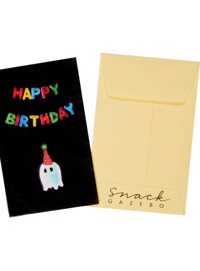 "Birthday Ghost" Snack Gazebo Card + Envelope High Quality